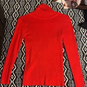 Women's Red Turtleneck Sweater